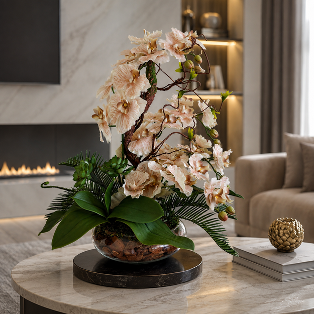 Prabangi dirbtinių orchidėjų kompozicija „Orchidėjų Elegancija“ 
