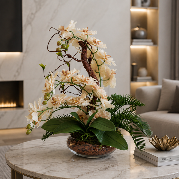 Prabangi dirbtinių orchidėjų kompozicija „Orchidėjų Elegancija“ 