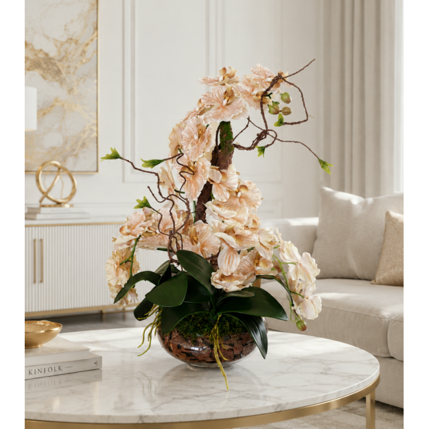 Prabangi dirbtinių orchidėjų kompozicija „Orchidėjų Elegancija“ 