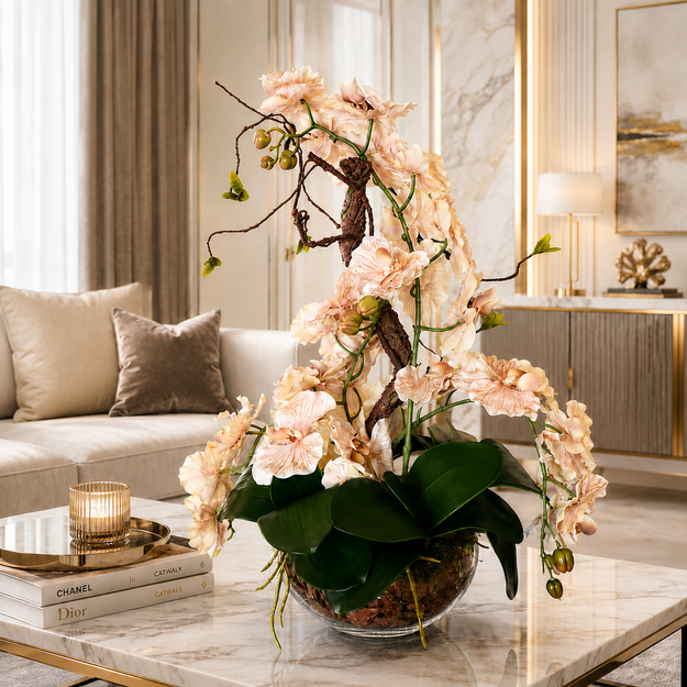 Prabangi dirbtinių orchidėjų kompozicija „Orchidėjų Elegancija“ 