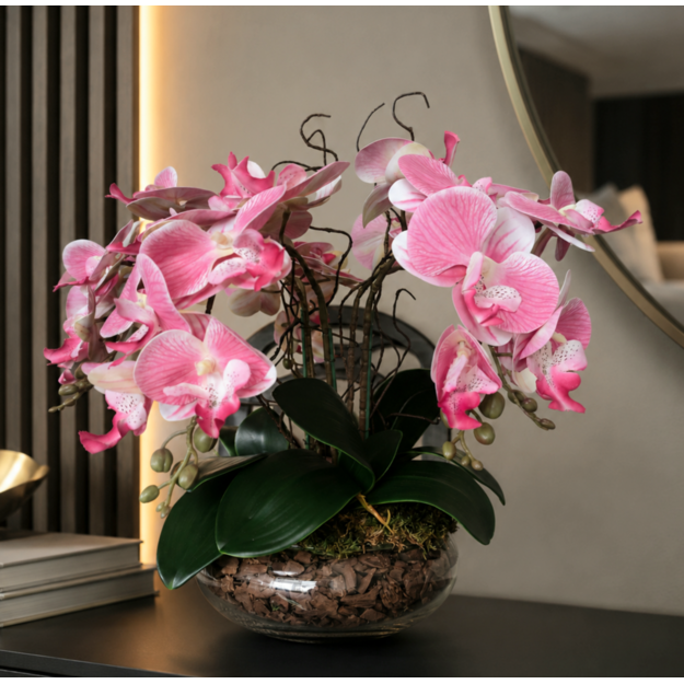 Dirbtinių orchidėjų kompozicija Rožinis žavesys